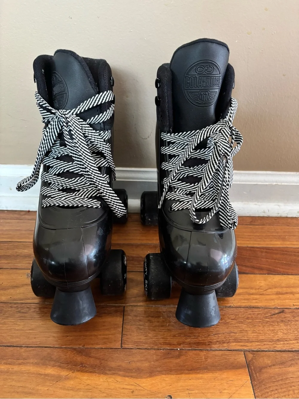 Adjustable Kids Black Roller Skates